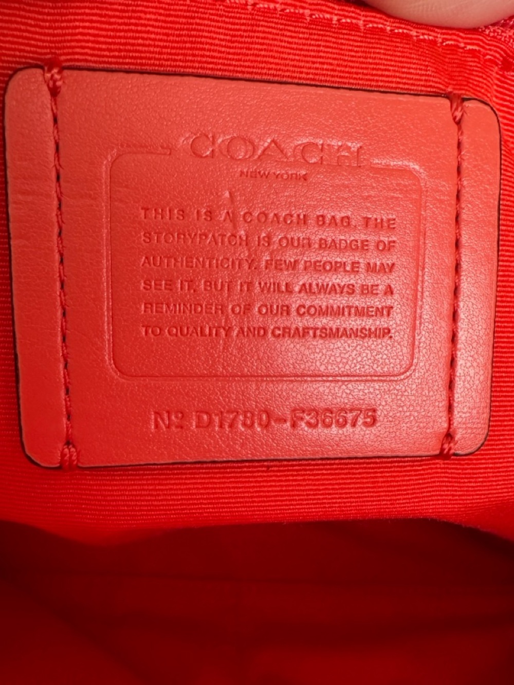 Coach Coral Red Pebbled Leather Satchel Crossbody Shoulder Bag Zip Top Classic - Picture 6 of 13